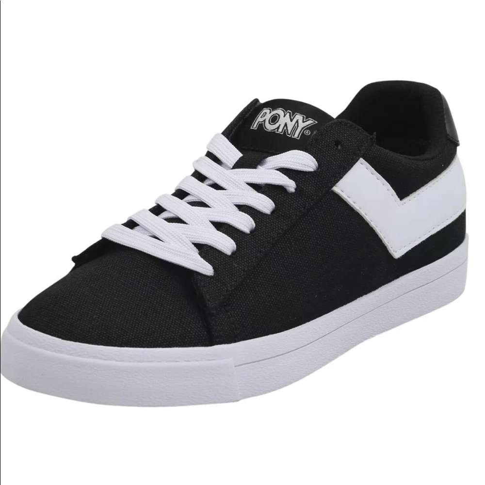 PRIVATELY SOLD!!! Pony Top Star women canvas Black / White size 8. - Picture 1 of 7